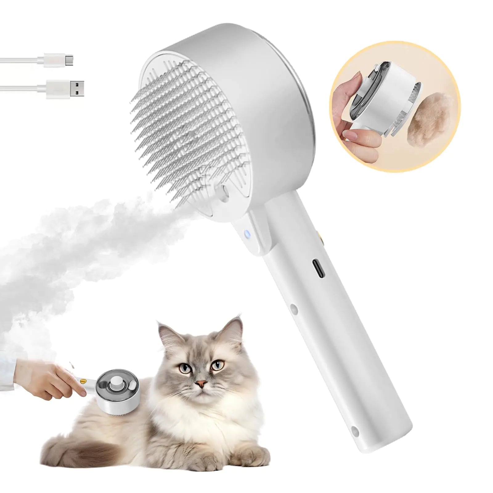 Self-Cleaning Pet Hair Remover Brush